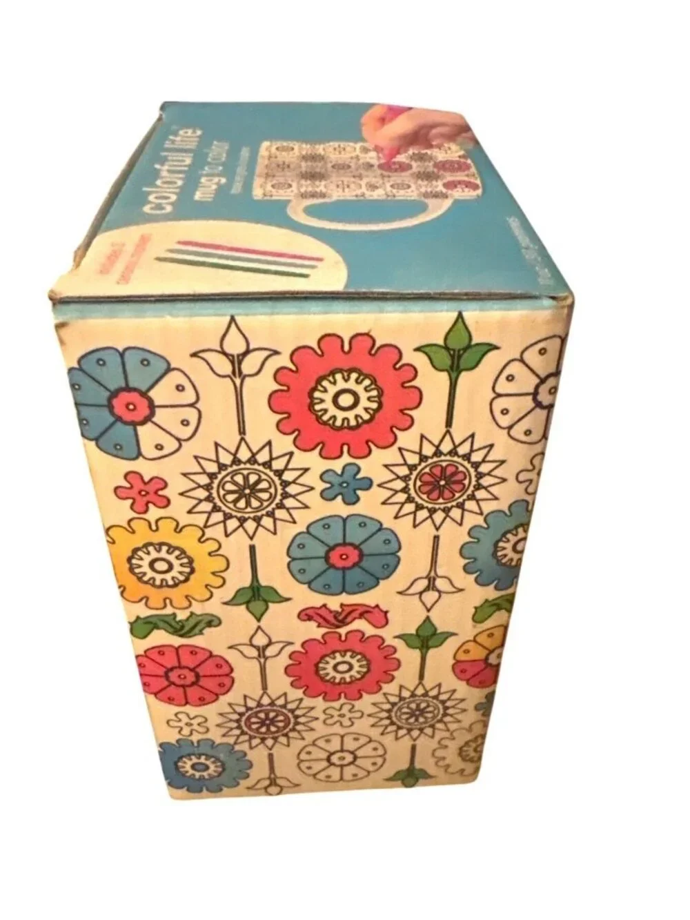 Mug To Color Colorful Life 11 Oz Stoneware W/ 3 Ceramic Markers Flowers Easter